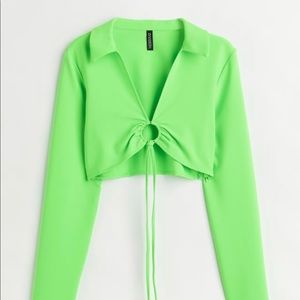 Worn once! Collared Crop Top